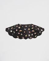 Cuello Satén Negro Bordado Floral