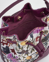 Bolso Bucket Floral Ciruela