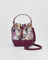 Bolso Bucket Floral Ciruela