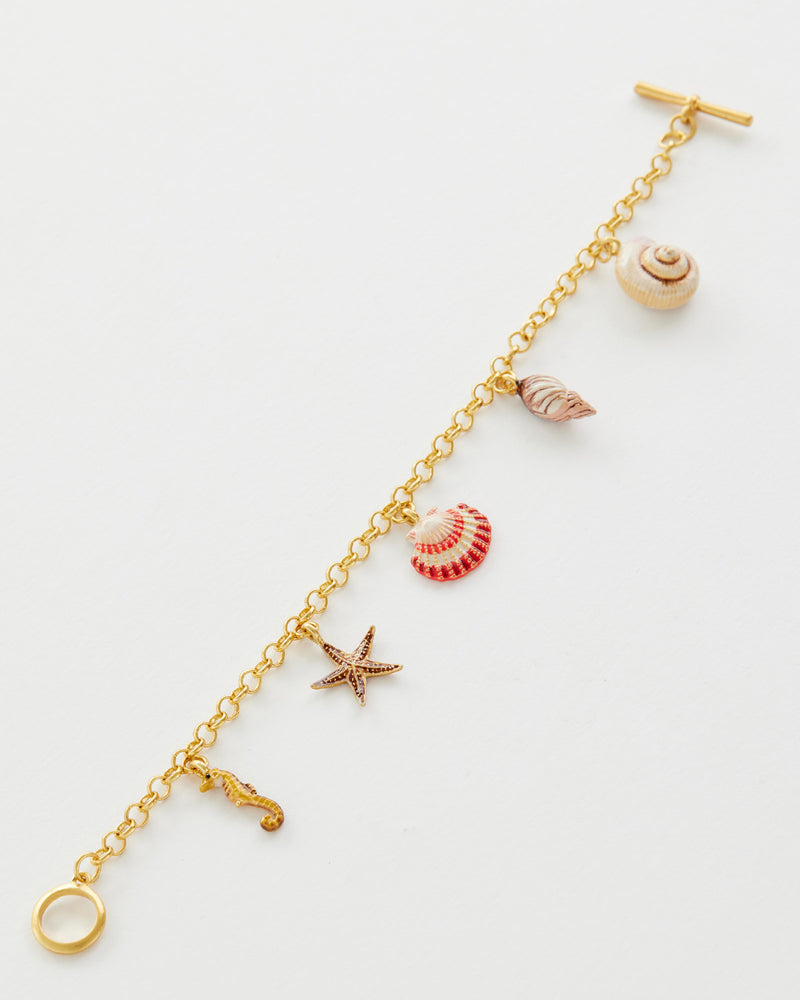 Pulsera Charms Conchas - Oro