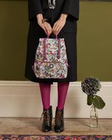 Floral Engravings Small Plum Backpack