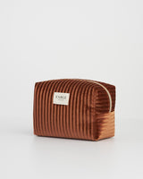 Rust Corduroy Velvet Cosmetics Pouch