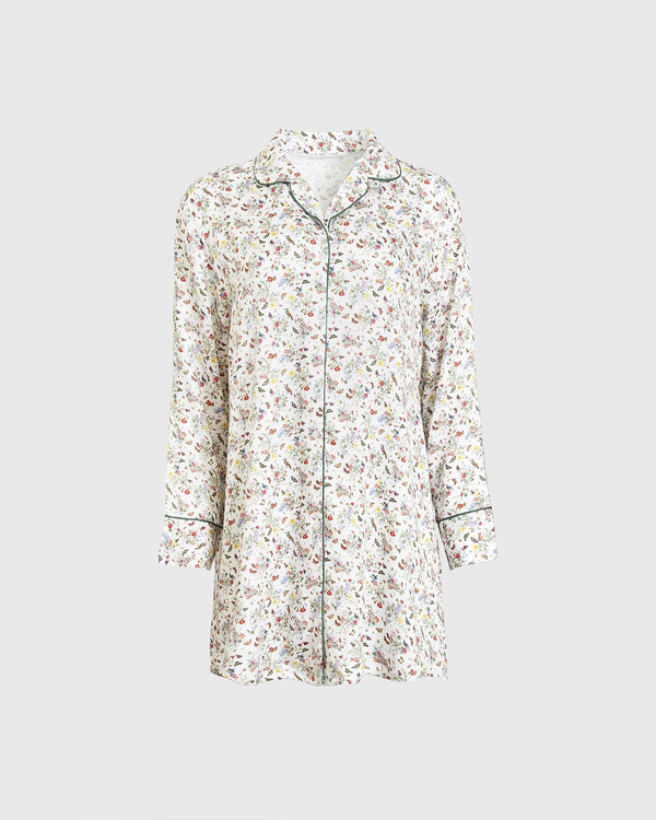 Camisa de Dormir Flores & Fruta - Crema