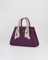 Bolso Tote Floral Grande - Ciruela