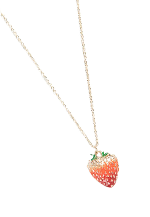 Enamel Long Strawberry Necklace