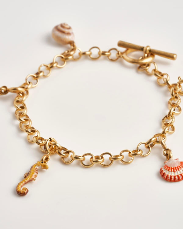 Pulsera Charms Conchas - Oro