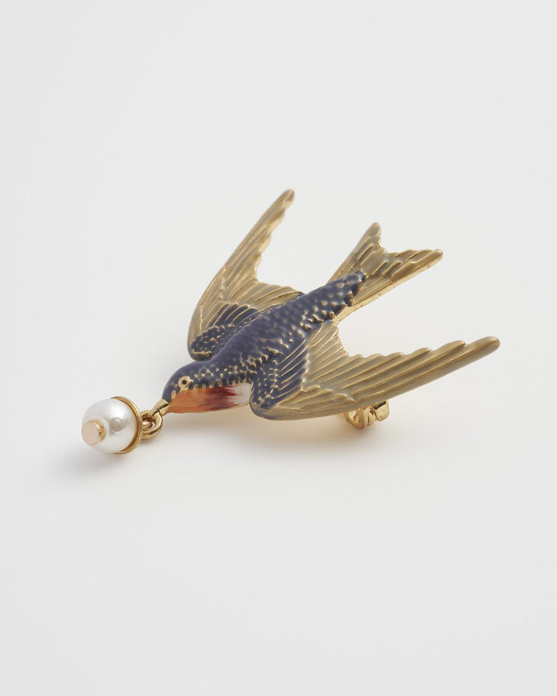 Broche Golondrina & Perla