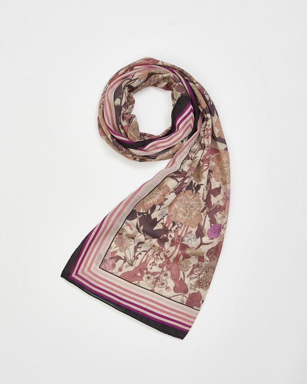 Deco Blooms Candy Stripe Border Midweight Scarf