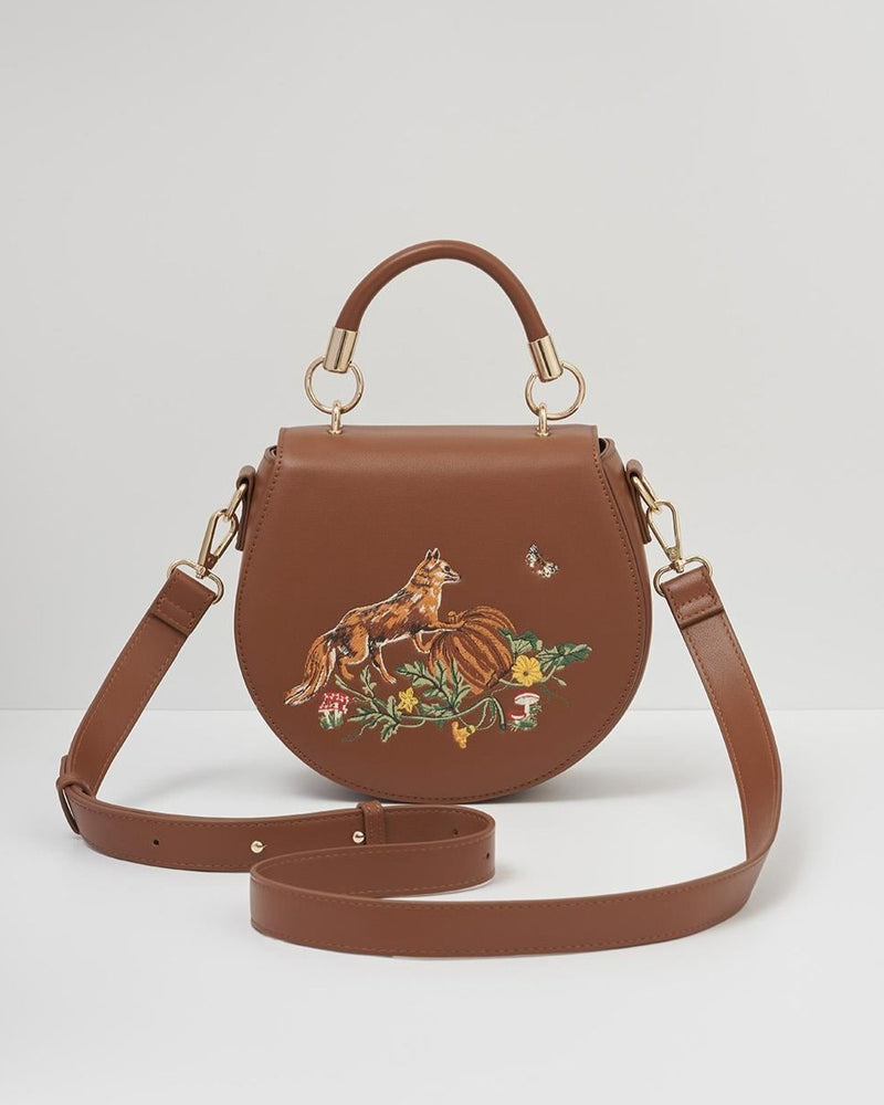 Bolso Saddle  Bordado Zorro & Calabaza 