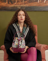 Bolso Bucket Floral Ciruela