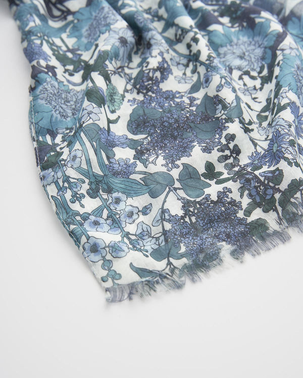 Deco Blooms Blue Lightweight Scarf