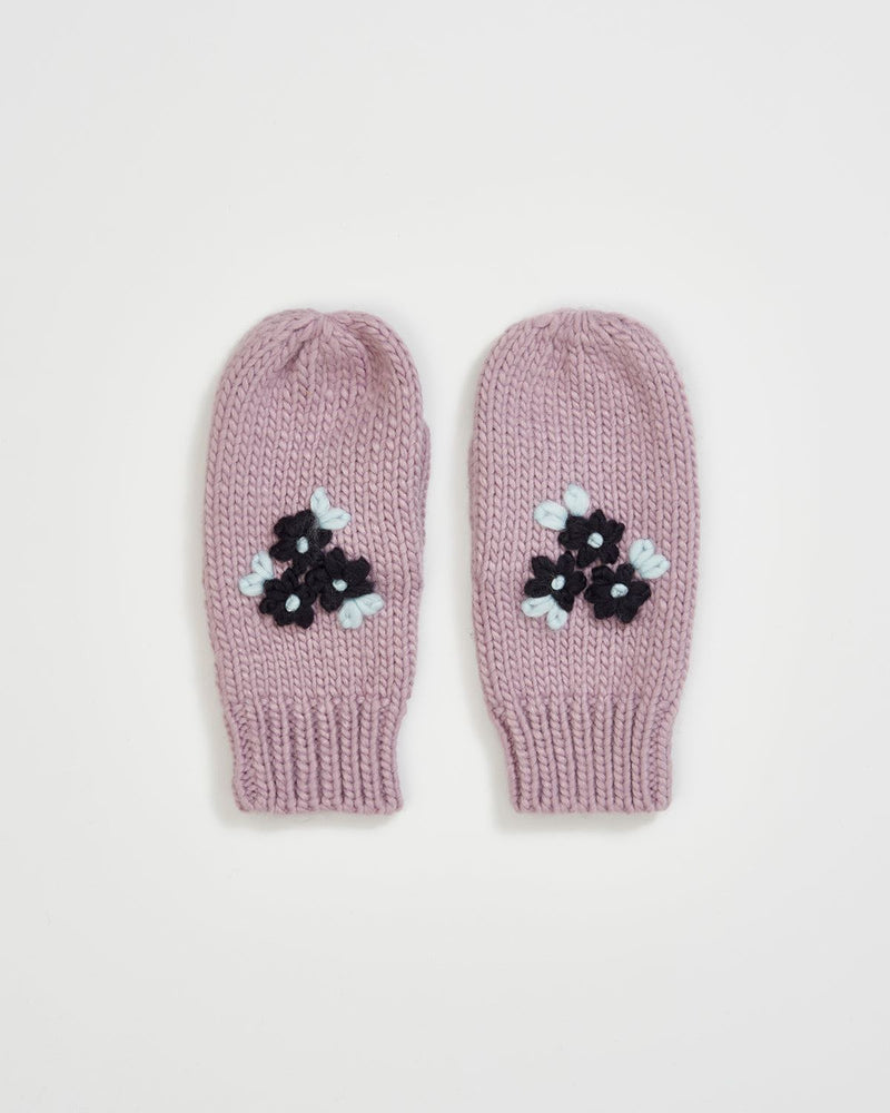 Forget-Me-Not Knitted Lilac Mittens