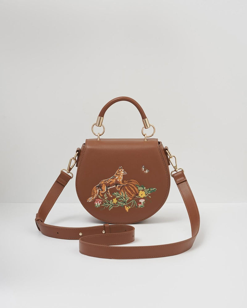 Bolso Saddle  Bordado Zorro & Calabaza 