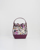 Bolso Bucket Floral Ciruela