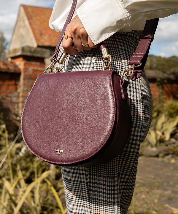 Liberty Saddle bag Burgundy Vegan Leather