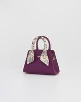 Bolso Tote Floral Mini - Ciruela