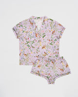 Pijama corto "Meadow Creatures" Lila