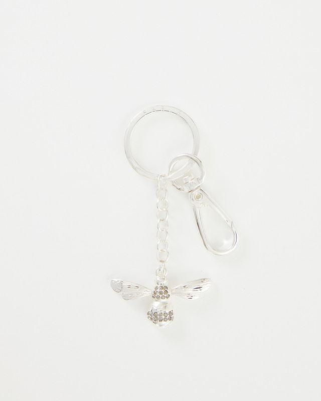 Silver Pave Bee Key Ring