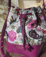 Bolso Bucket Floral Ciruela