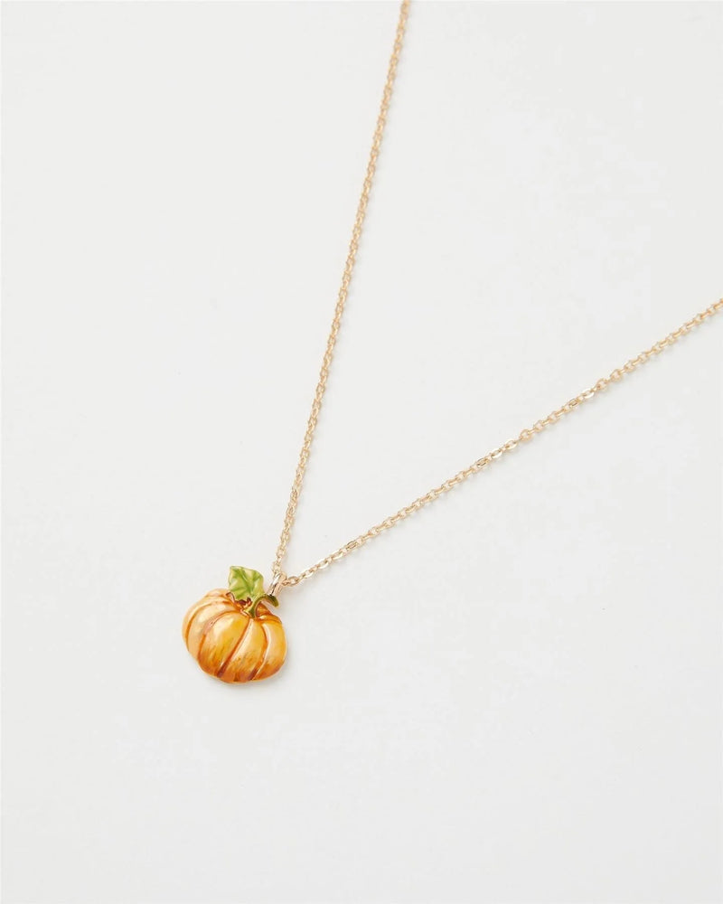 Enamel Pumpkin Short Necklace