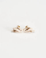 Enamel Swan Stud Earrings