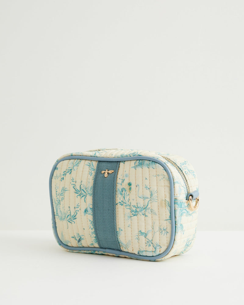 Bolso Bandolera Toile de Jouy Vintage Azul