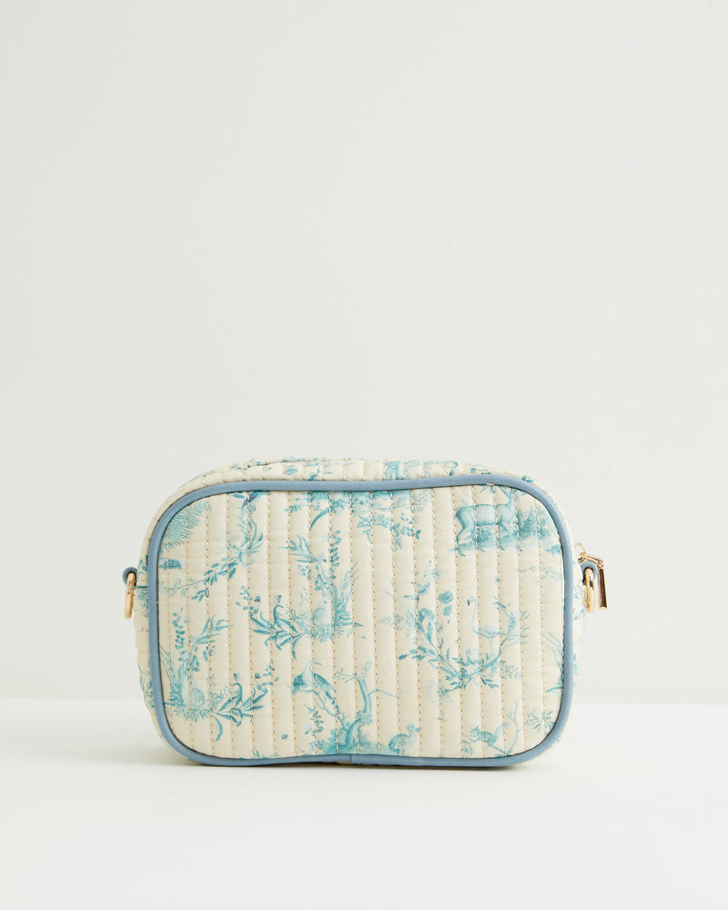 Bolso Bandolera Toile de Jouy Vintage Azul
