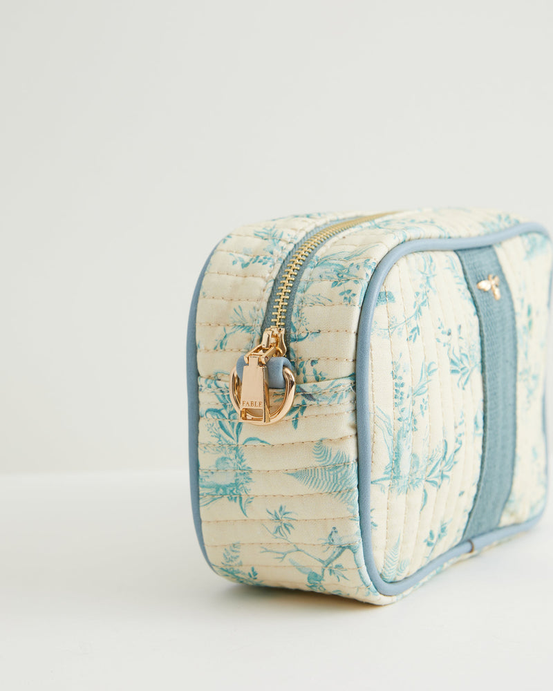 Bolso Bandolera Toile de Jouy Vintage Azul