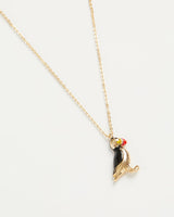 Enamel Puffin Long Necklace