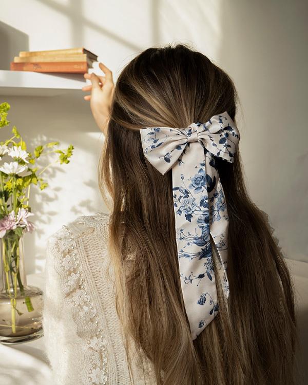 Bow Scrunchie Blooming Blue
