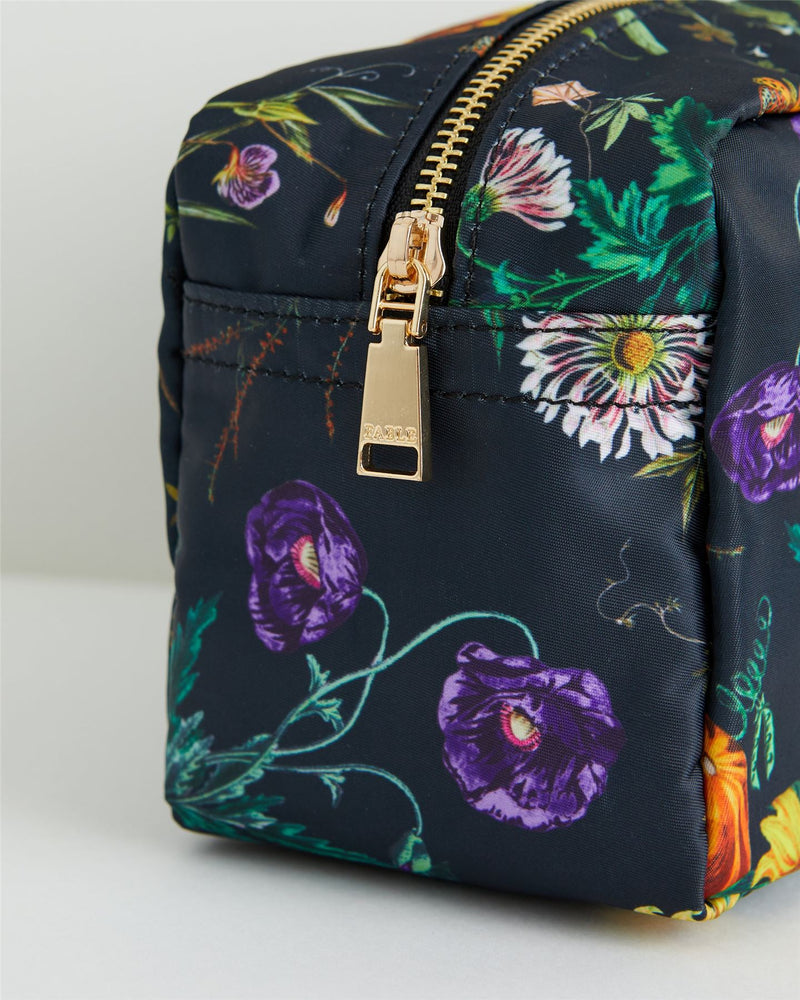 Botanical Pumpkin Black Travel Pouch